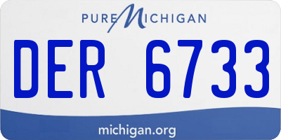MI license plate DER6733