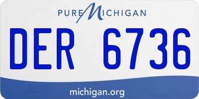 MI license plate DER6736