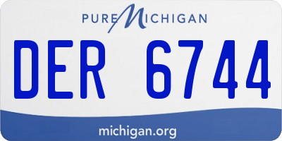 MI license plate DER6744