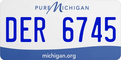 MI license plate DER6745