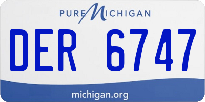 MI license plate DER6747