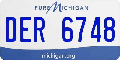 MI license plate DER6748