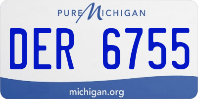 MI license plate DER6755