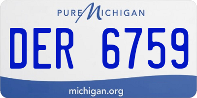 MI license plate DER6759