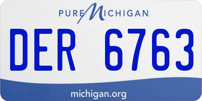 MI license plate DER6763