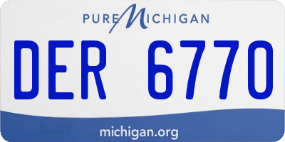 MI license plate DER6770