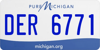 MI license plate DER6771