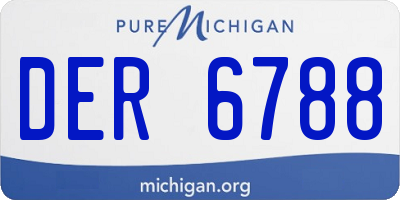 MI license plate DER6788