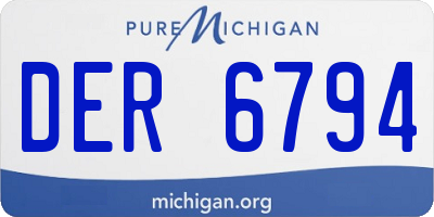 MI license plate DER6794