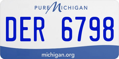 MI license plate DER6798