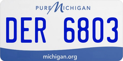 MI license plate DER6803