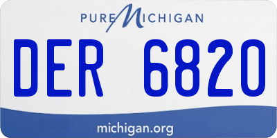 MI license plate DER6820