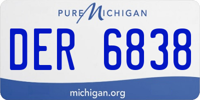 MI license plate DER6838