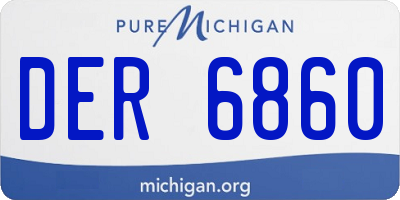 MI license plate DER6860
