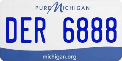 MI license plate DER6888