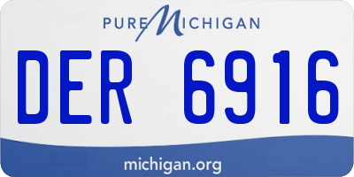 MI license plate DER6916