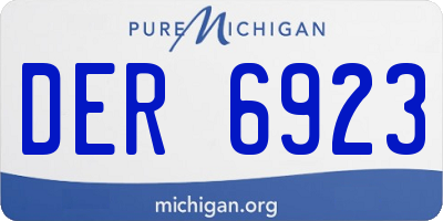MI license plate DER6923