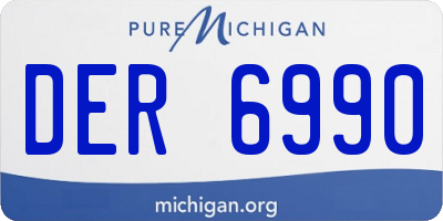 MI license plate DER6990