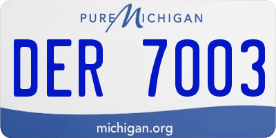 MI license plate DER7003