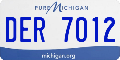 MI license plate DER7012