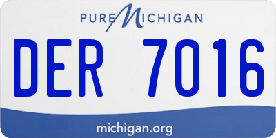 MI license plate DER7016