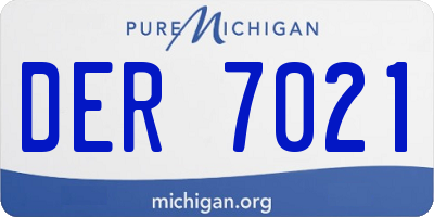MI license plate DER7021