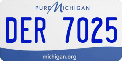 MI license plate DER7025