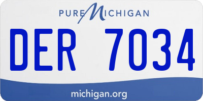 MI license plate DER7034