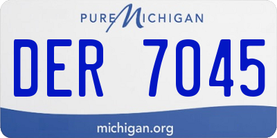 MI license plate DER7045
