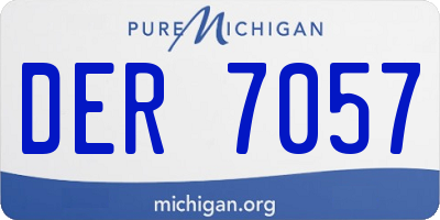 MI license plate DER7057