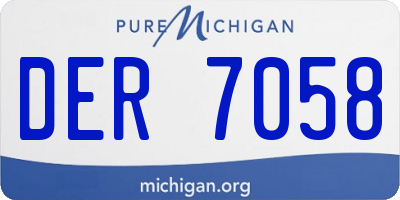 MI license plate DER7058