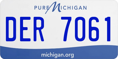 MI license plate DER7061