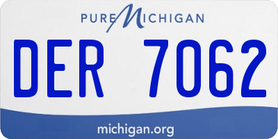 MI license plate DER7062
