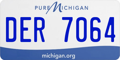 MI license plate DER7064