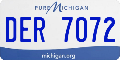 MI license plate DER7072