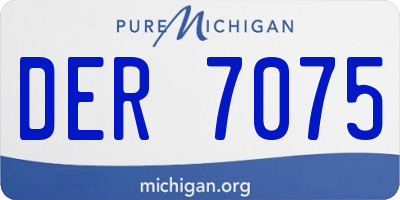 MI license plate DER7075