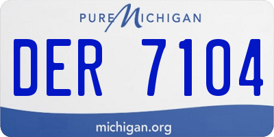MI license plate DER7104