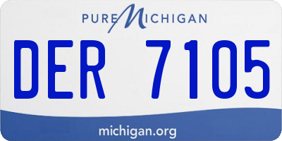 MI license plate DER7105