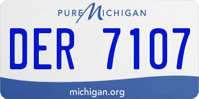 MI license plate DER7107