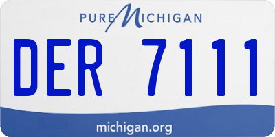 MI license plate DER7111