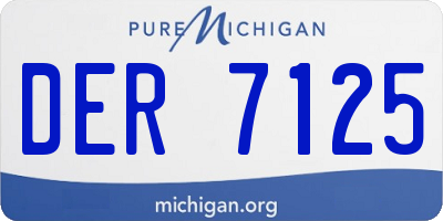 MI license plate DER7125