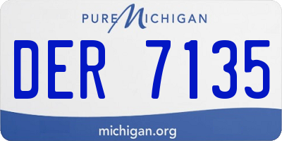 MI license plate DER7135