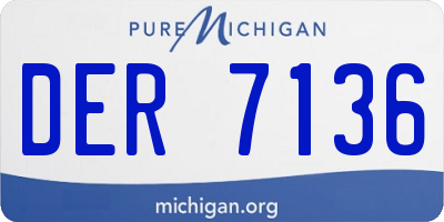 MI license plate DER7136