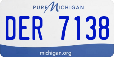 MI license plate DER7138