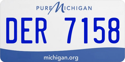 MI license plate DER7158