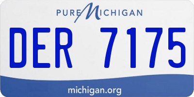 MI license plate DER7175