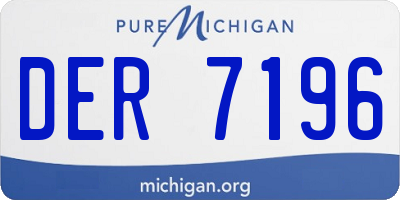 MI license plate DER7196