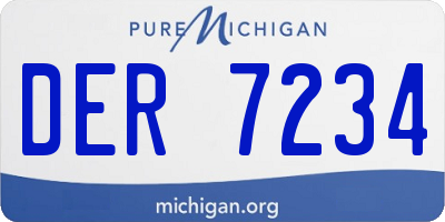 MI license plate DER7234