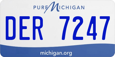 MI license plate DER7247