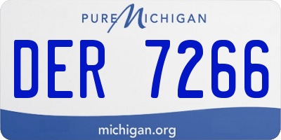 MI license plate DER7266